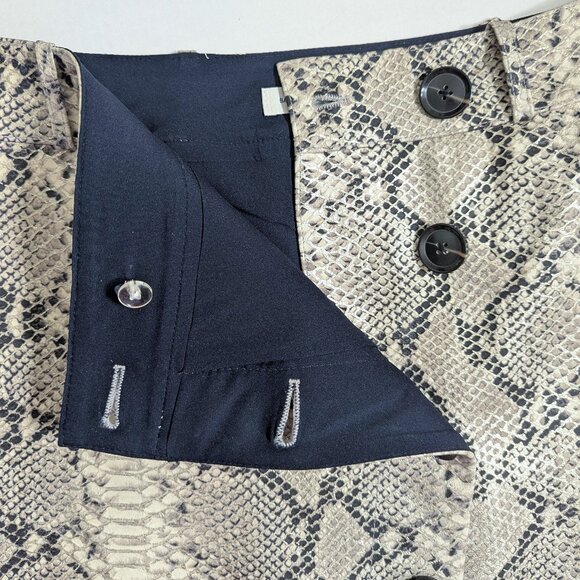 NWOT Olivia Palermo x BR Snake-Effect Italian Leather Button-Wrap Skirt - Picture 6 of 16